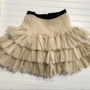 Corey Lynn Calter Ruffle Cream Skirt Small